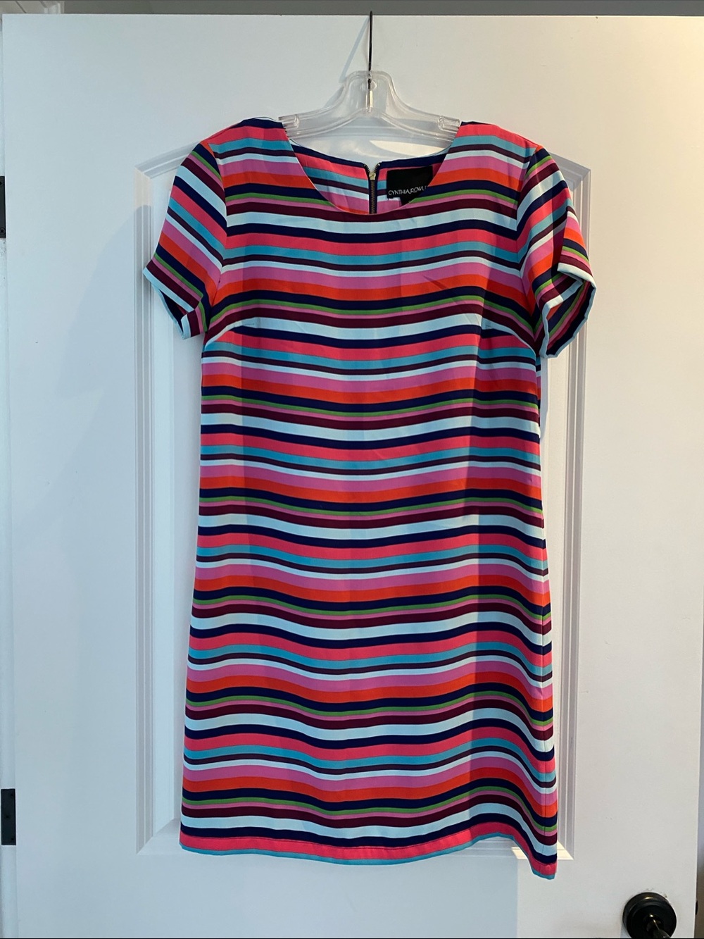 Cynthia Rowley Multi-Stripe Short-Sleeve Shift Dress